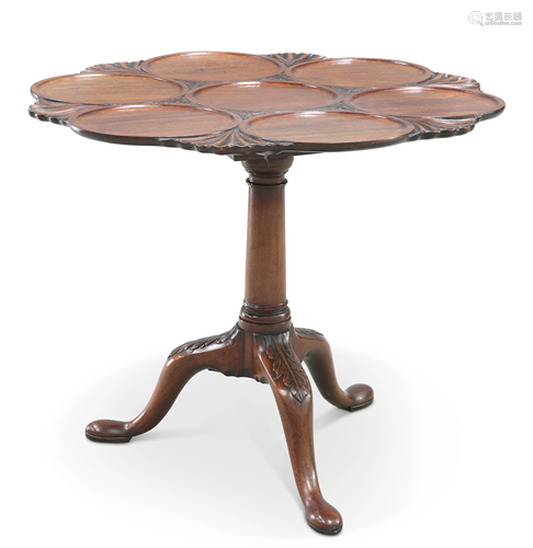 A GEORGE III MAHOGANY TILT-TOP SUPPER TABLE, the