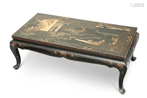 A FRENCH CHINOISERIE LACQUER COFFEE TABLE, rectangular