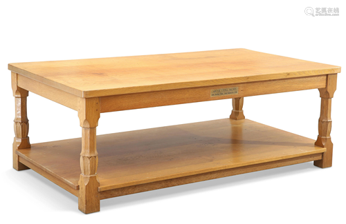 BOB HUNTER, A WRENMAN OAK LARGE COFFEE TABLE, the 5ft