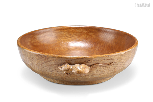 ROBERT THOMPSON, A MOUSEMAN OAK FRUIT BOWL, circ…