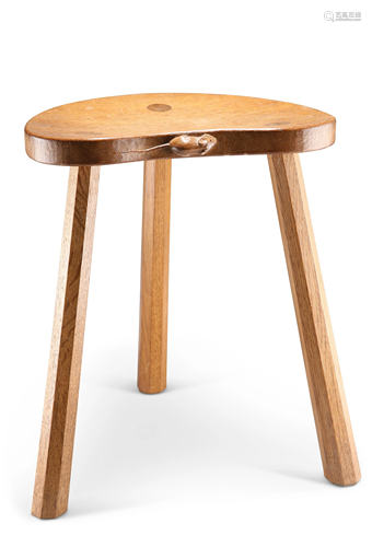 ROBERT THOMPSON, A MOUSEMAN OAK MILKING STOOL, …