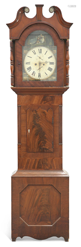 A 19TH CENTURY MAHOGANY EIGHT-DAY LONGCASE…