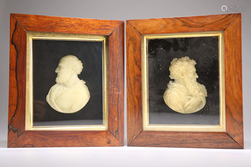 A PAIR OF EARLY 19TH CENTURY WAX PROFILE PORTRAITS,