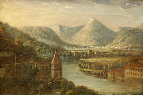 CONTINENTAL SCHOOL (19TH CENTURY), RIVER LANDSCAPE WITH