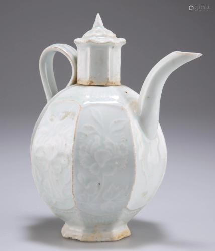 A CHINESE LONGQUAN CELADON WINE EWER, MING DYN…