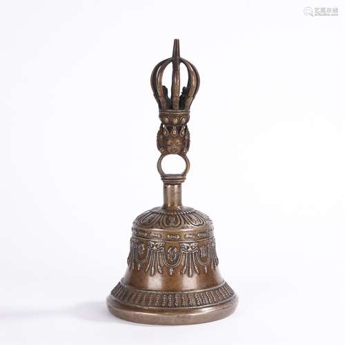 A TIBETAN BRONZE RITUAL INSTRUMENT GHANTA