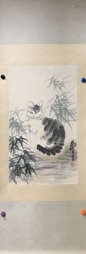 A Huang zhou's cat painting