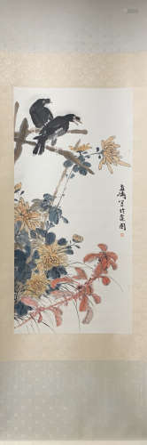 A Wang xuetao's flowers and birds painting