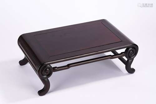 A CHINESE HARDWOOD RECTANGULAR LOW TABLE