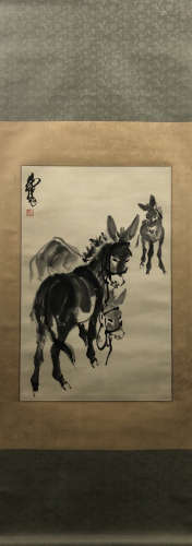 A Huang zhou's donkey painting