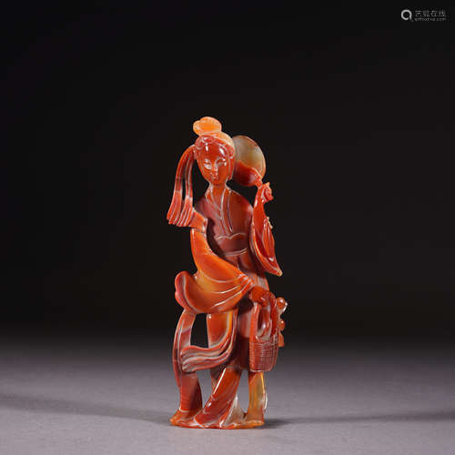 An agate maid ornament