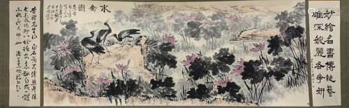 A Li kuchan's flowers and birds painting(without frame)