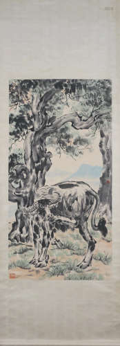 A Xu beihong's cattle painting