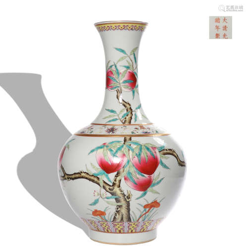 A famille-rose 'peach' vase