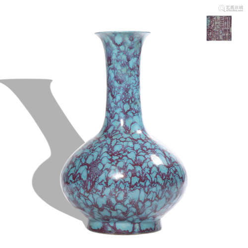 A Robin's-egg-glazed vase