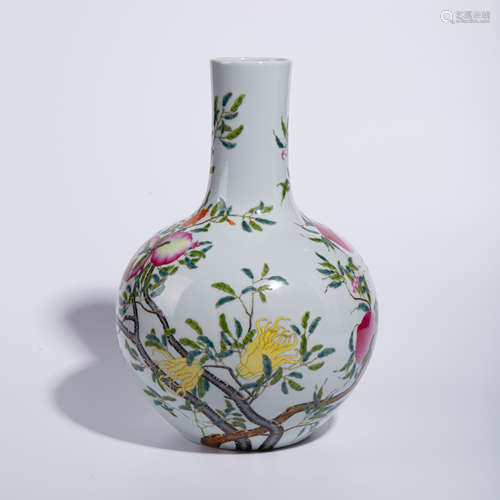 Qing Dynasty Yongzheng pink celestial bottle