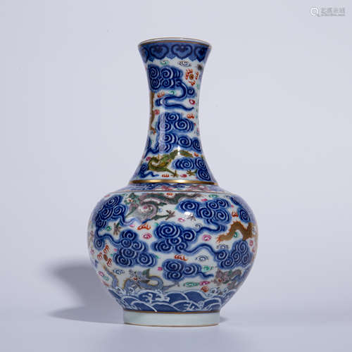 Xuantong pastel vase of Qing Dynasty