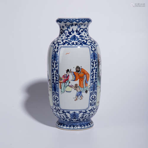 Qing Dynasty Qianlong pastel lantern vase