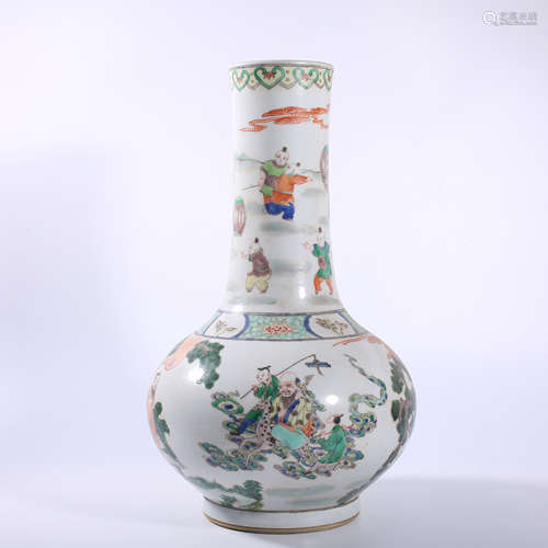 Colorful character story bottle in Qing Dynasty