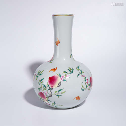 Qing Dynasty Qianlong pastel celestial vase