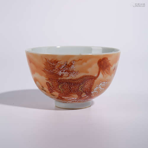 Qing Yong Zhenghong colorful animal pattern bowl