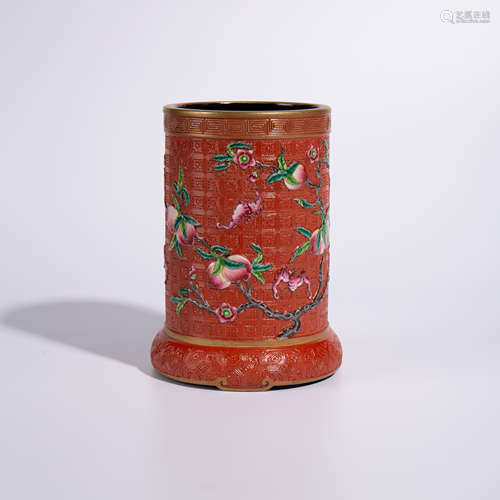 Qing Qianlong pastel pen holder