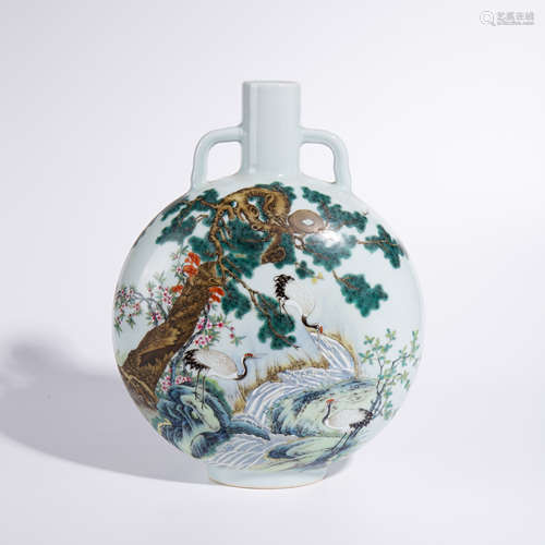 Qing Qianlong pastel flat bottle