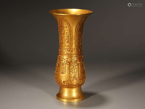 Gold cup with gilt bronze