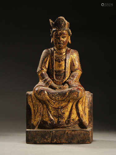 Gold wooden Buddha statue