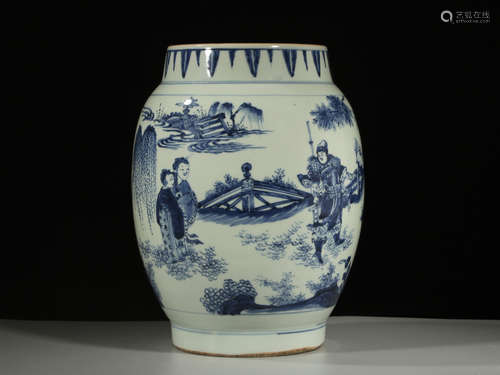 blue and white pot