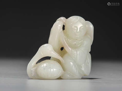 Hetian jade dual immortals