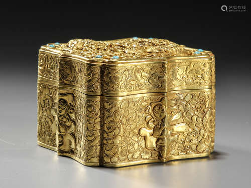 Silver gilt gold fortune box