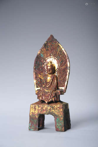 CHINESE GILT BRONZE STATUE OF BUDDHA