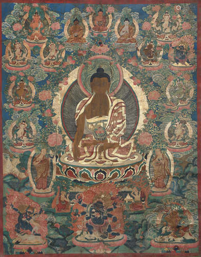 CHINESE EMBROIDERED THANGKA OF AMITAYUS