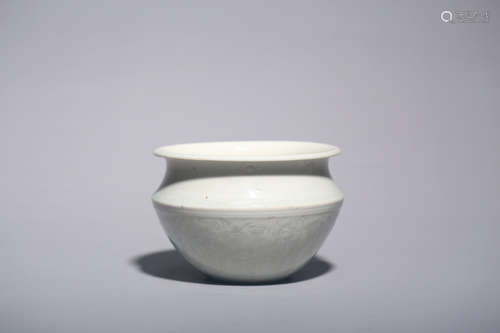 CHINESE WHITE GLAZE FLANKED JAR