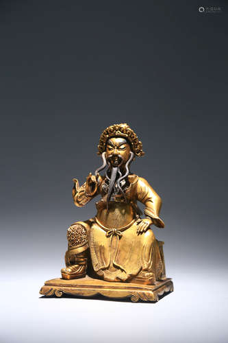 CHINESE GILT BRONZE STATUE OF VAISHRAVANAS