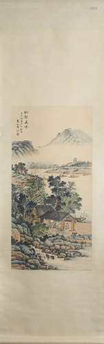 CHINESE LANDSCAPE PAINTING SCROLL YUAN SONGNIAN MARK
