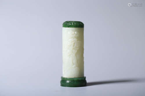 CHINESE RETICULATED JADE FIGURE PARFUMIER