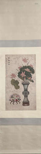 CHINESE FURNISHING PAINTING SCROLL MEI LANFANG MARK