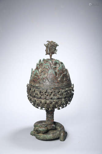 CHINESE BRONZE BOSHAN CENSER