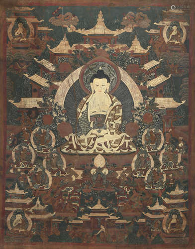 CHINESE EMBROIDERED THANGKA OF AMITAYUS