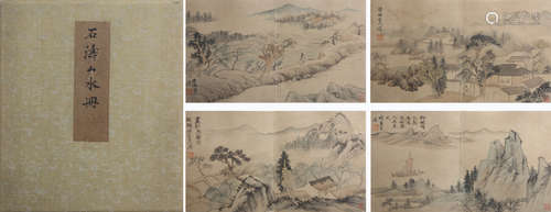 CHINESE LANDSCAPE PAINTING ALBUM SHI TAO MARK