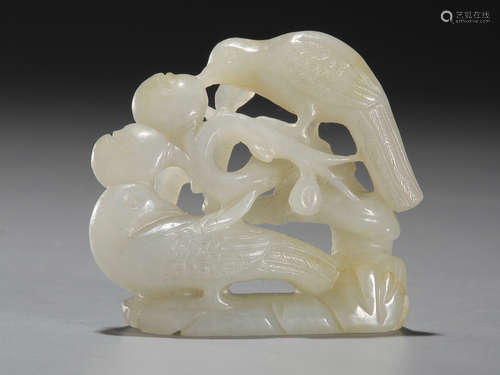 Hetian jade magpie branches