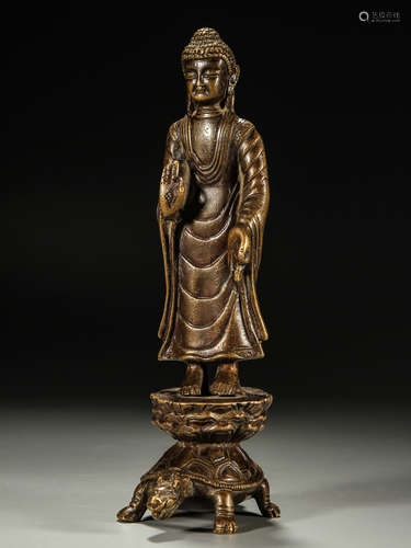 Alloy bronze statue of turtle Buddha