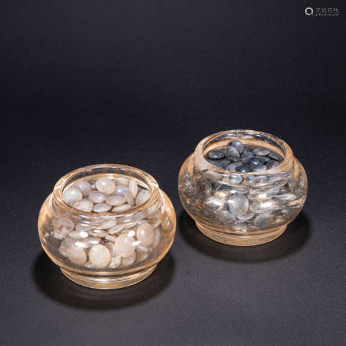 CHINESE CRYSTAL JARS AND AGATE GOS, LIAO DYNASTY