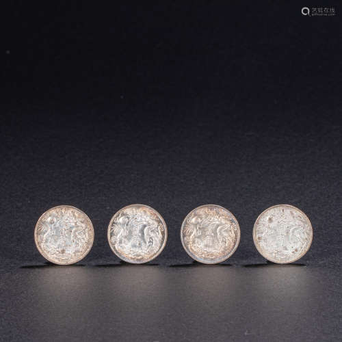 FOUR SILVER COINS, CHINA