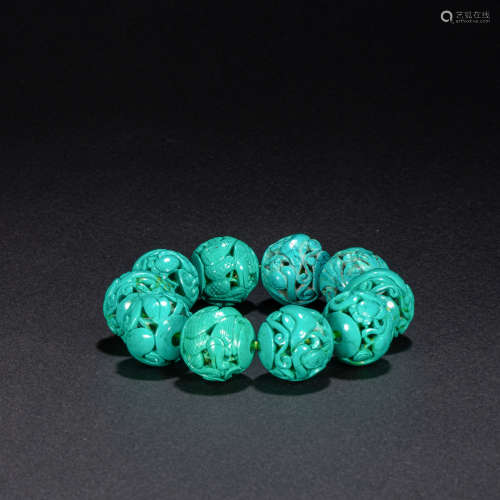 CHINESE TURQUOISE HOLLOW-OUT BRACELET