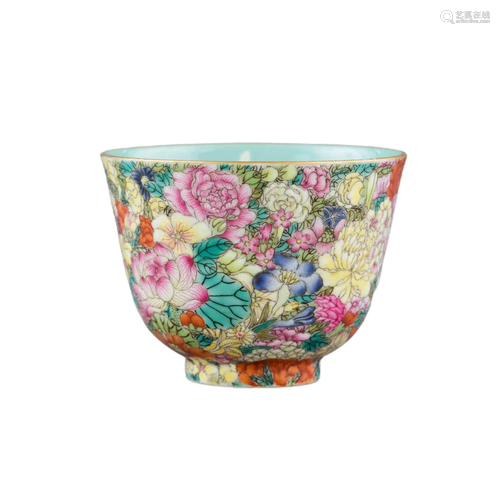 QIANLONG MILLE FLEUR PORCELAIN BOWL