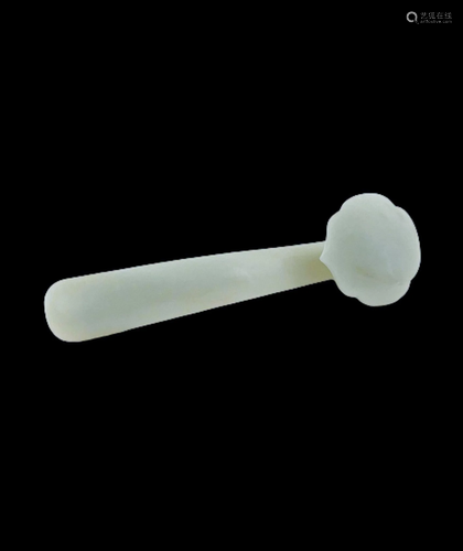 CHINESE WHITE JADE CARVED RUYI SCEPTER