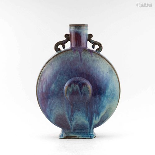 QING FLAMBE GLAZE AMPHORA MOON VASE